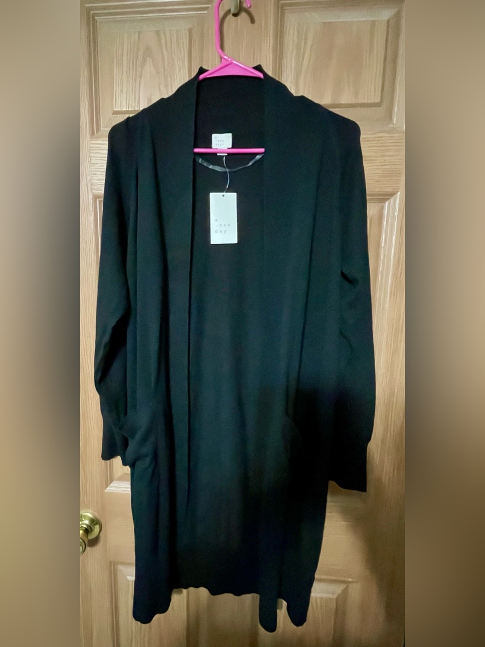 A New Day Long Open-Front Cardigan w/Pockets Small NWT